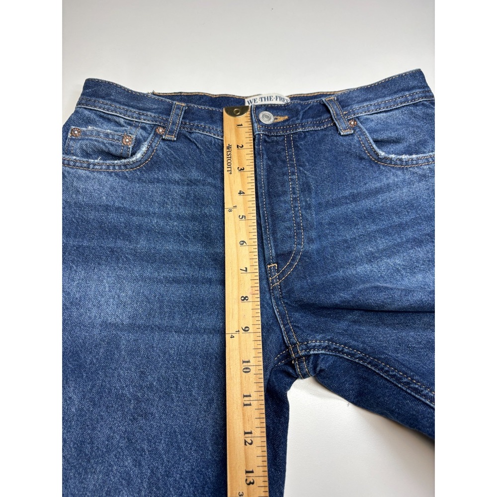 We The Free People Jeans Womens 26 Blue Cropped Destroyed Hem Mid Rise Straight - Picture 7 of 9